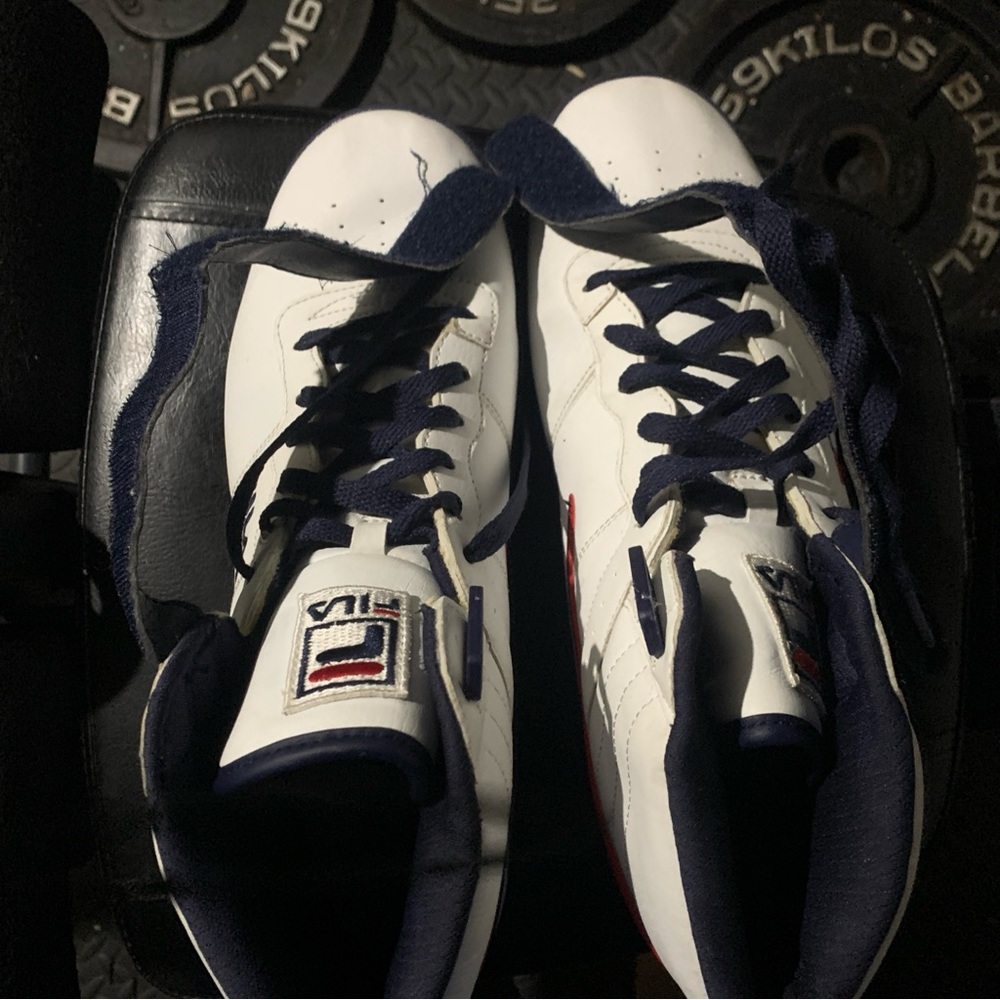 Black And Navy Blue Filas Size 11